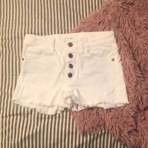 Target White Button Down Jean Shorts